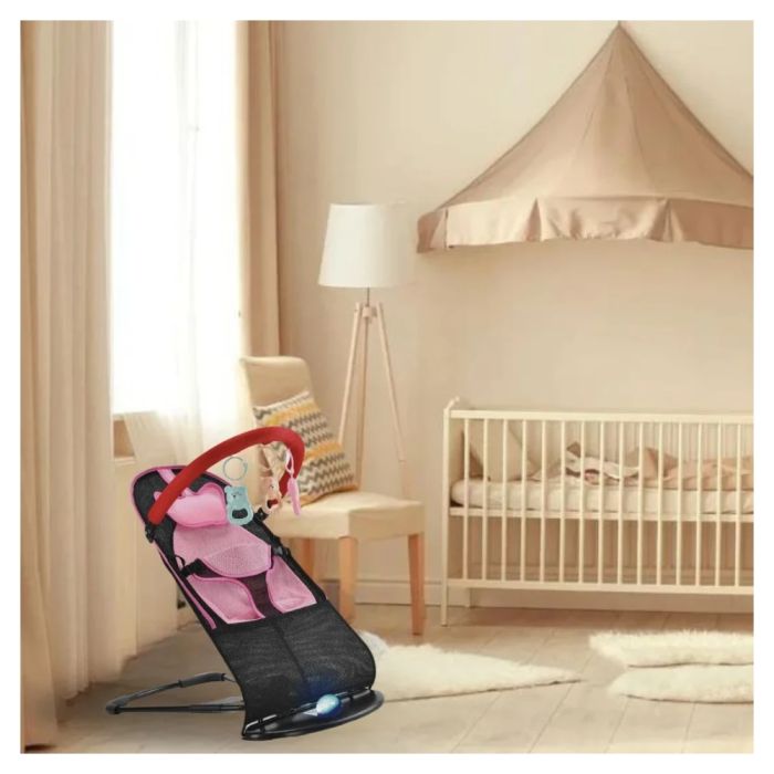 Baby Bouncer Chair with Music and Detachable Toys Bar