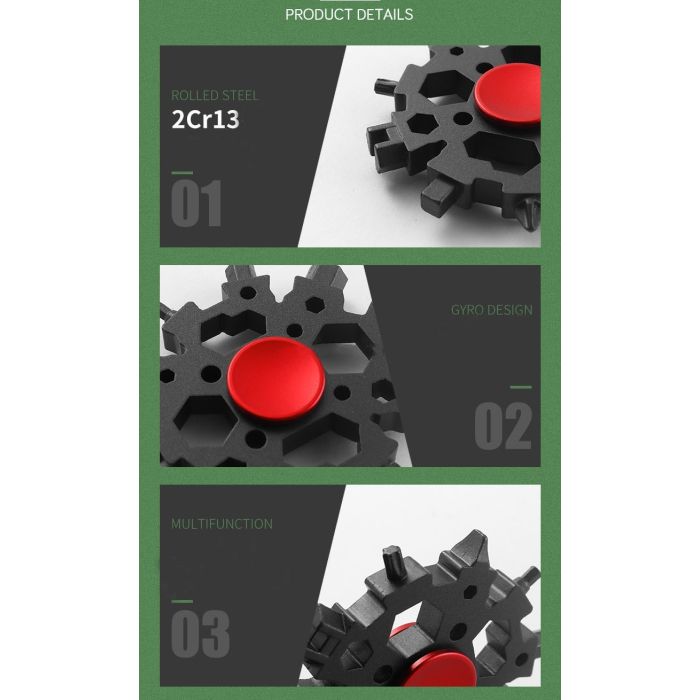 Mini Pocket Tool Fidget Spinner 23 Use Assorted Colors