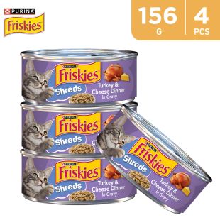 Friskies Savory Shreds Turkey Cheese 4 x 156g